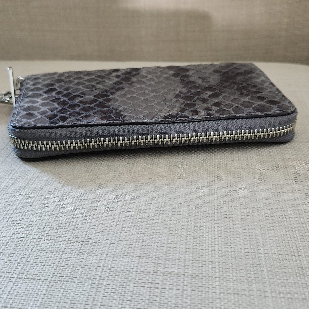 Michael Kors Gray Python Embossed Leather Wallet … - image 2